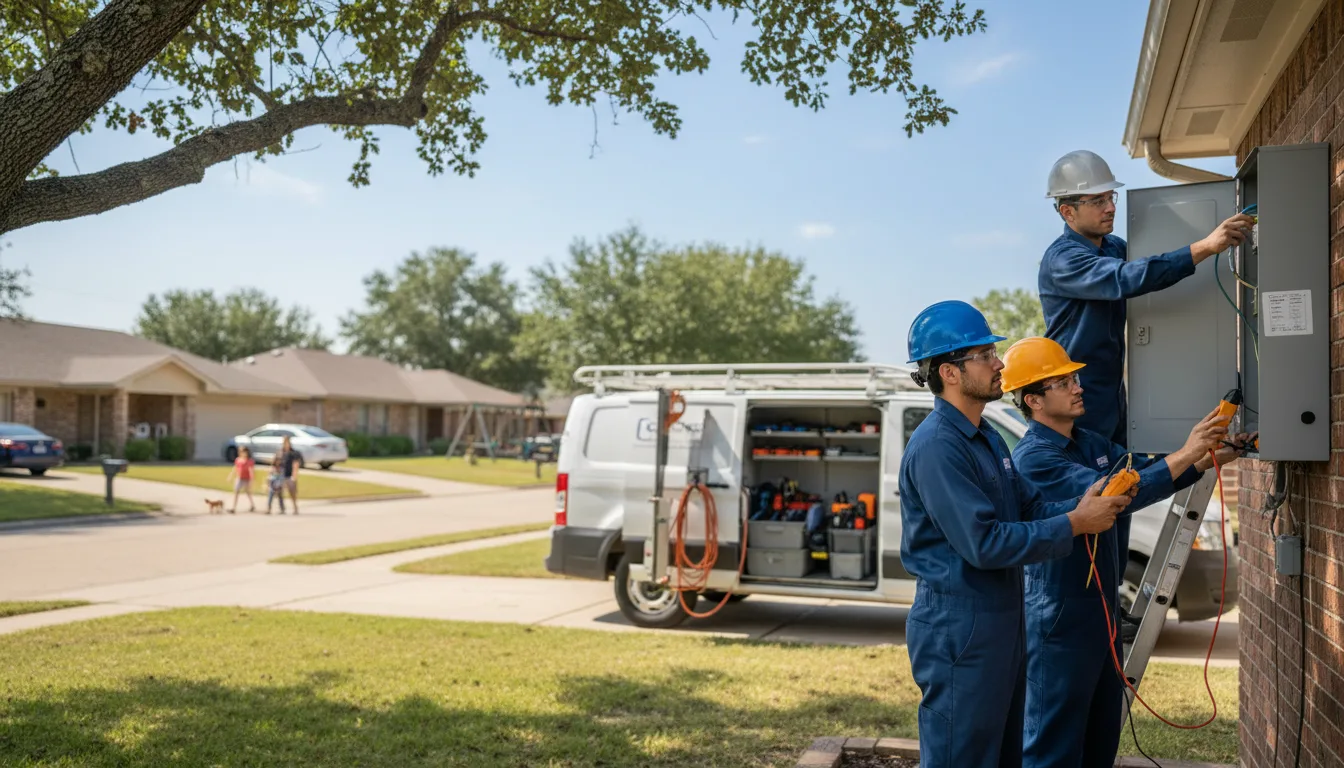 Certified electrician providing emergency electrical services in Hurst, TX